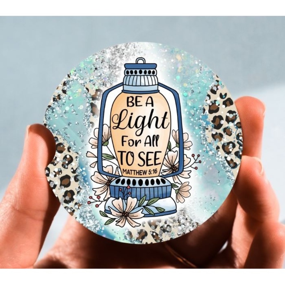 Set of 2 Car Coasters, Be A Light For All Car Coaster, Neoprene Car‎ Coaster